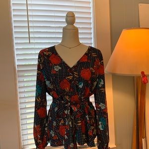 Long sleeve floral blouse